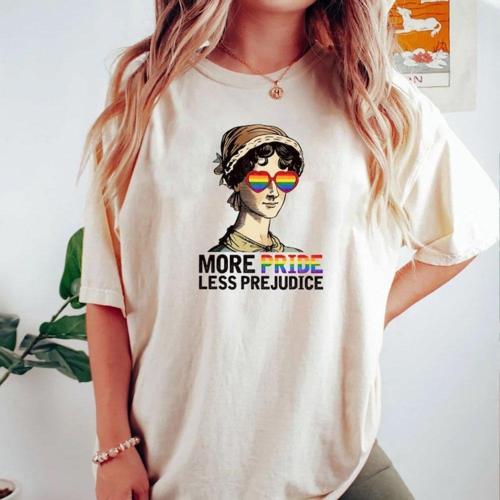 More Pride Less Prejudice Lgbt Jane Austen Proud Ally Pride Month Shirt Collect
